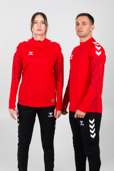 Hummel - Gihamsport Lıne Yarım Fermuarlı Eşofman Üstü Kırmızı