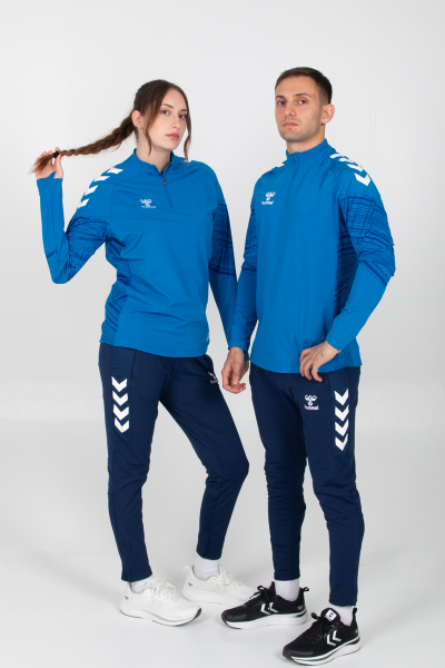 Hummel - Gihamsport Lıne Yarım Fermuarlı Eşofman Üstü Sax - Mavi